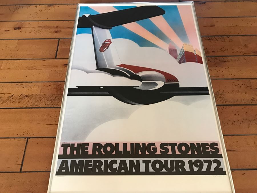 Vintage Framed Rock & Roll Poster The Rolling Stones American Tour 1972 Art By John Pashe Production By Chipmonck Sunday Promotions Inc. [Photo 9]