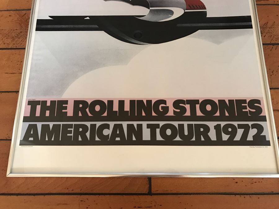Vintage Framed Rock & Roll Poster The Rolling Stones American Tour 1972 Art By John Pashe Production By Chipmonck Sunday Promotions Inc. [Photo 10]