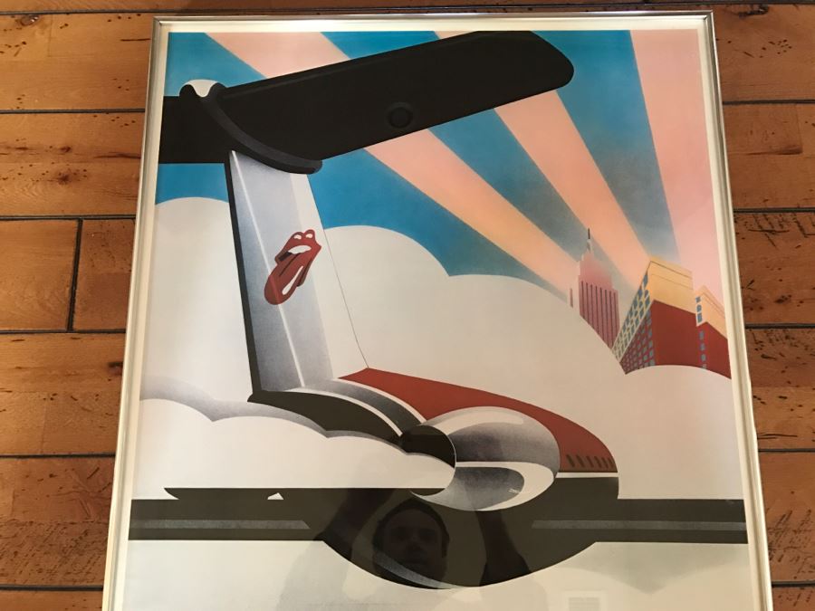 Vintage Framed Rock & Roll Poster The Rolling Stones American Tour 1972 Art By John Pashe Production By Chipmonck Sunday Promotions Inc. [Photo 4]