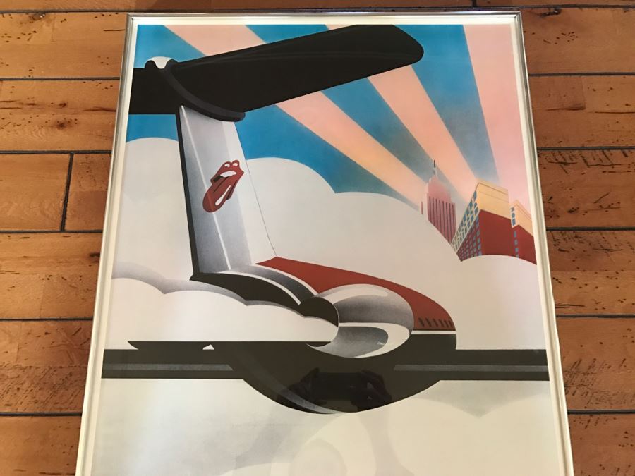 Vintage Framed Rock & Roll Poster The Rolling Stones American Tour 1972 Art By John Pashe Production By Chipmonck Sunday Promotions Inc. [Photo 2]