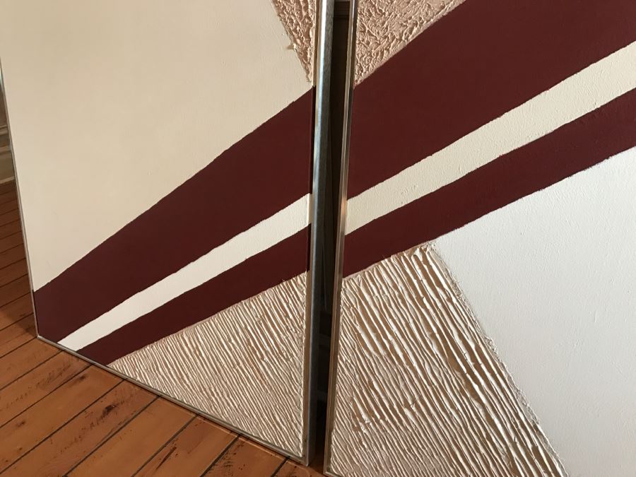 Large Original 2 Panel Geometric Artwork Unsigned [Photo 8]