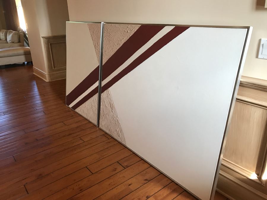 Large Original 2 Panel Geometric Artwork Unsigned [Photo 10]