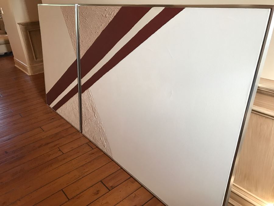 Large Original 2 Panel Geometric Artwork Unsigned [Photo 4]