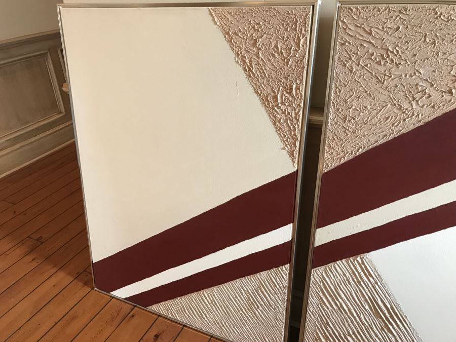 Large Original 2 Panel Geometric Artwork Unsigned [Photo 6]