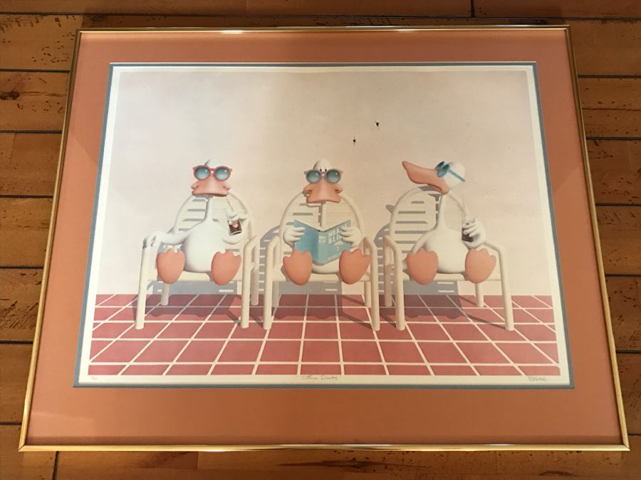 Limited Edition Hand Signed 'Bedard' Print Titled 'Sitting Ducks' 7 Of 450 [Photo 2]