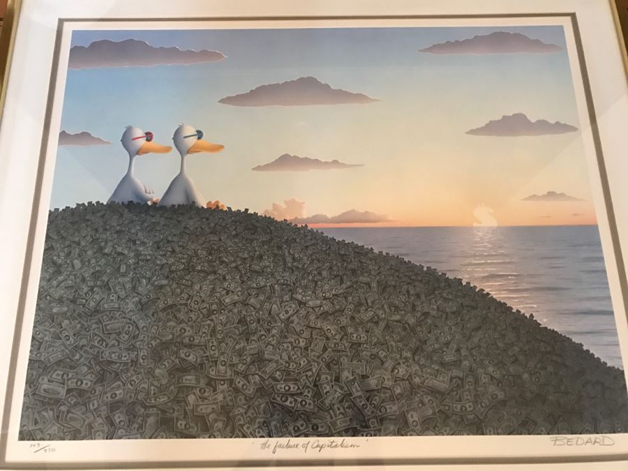 Limited Edition Hand Signed 'Bedard' Print Titled 'The Failure Of Capitalism' 103 Of 450 [Photo 11]