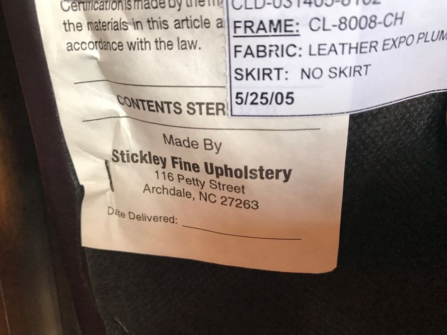 Stickley Furniture Leather Armchair With Matching Ottoman [Photo 2]