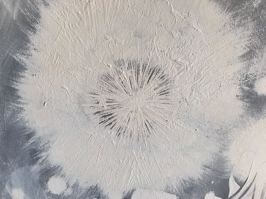 Vintage 1969 Vanguard Studios Bevelry Hills Painting Of Dandelion Flowers On Canvas Signed [Photo 3]