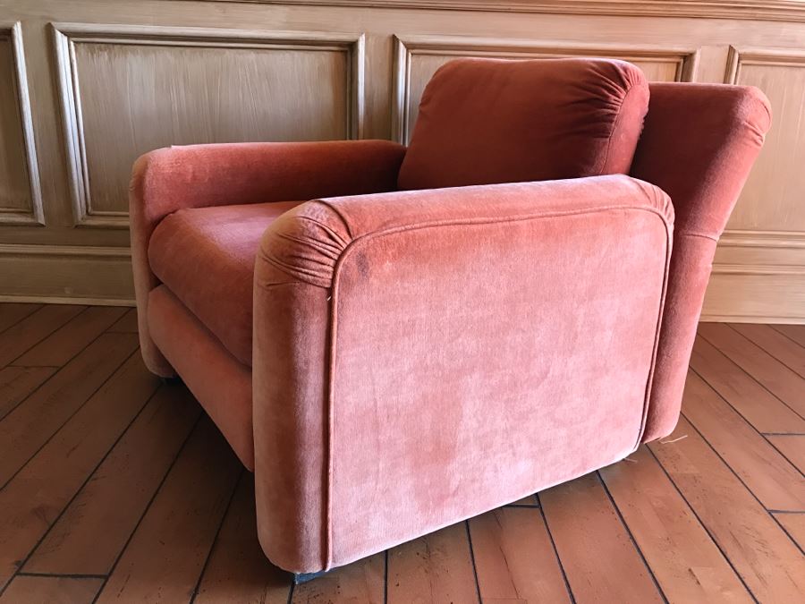 Stylish Modern Upholstered Armchair Salmon Color [Photo 6]