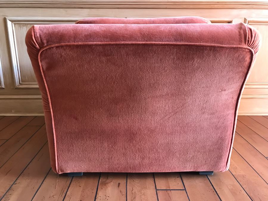 Stylish Modern Upholstered Armchair Salmon Color [Photo 7]