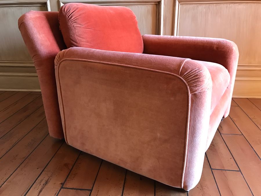 Stylish Modern Upholstered Armchair Salmon Color