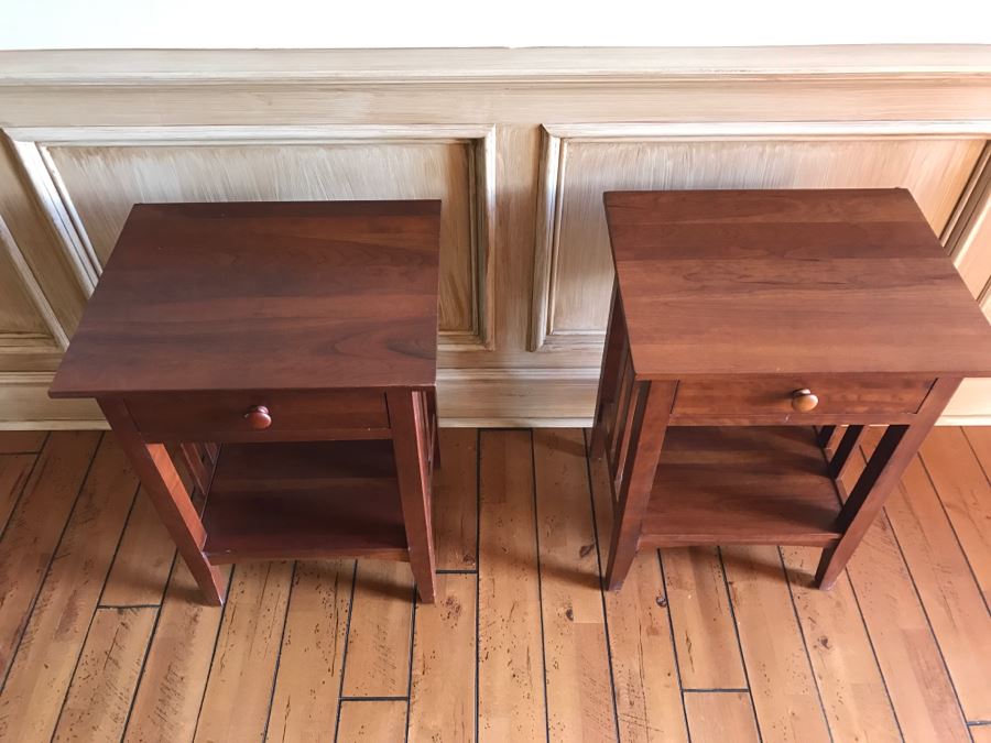 Pair Of Ethan Allen Mission Style Nightstands Side Tables [Photo 6]