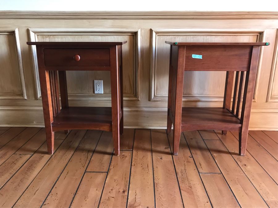 Pair Of Ethan Allen Mission Style Nightstands Side Tables [Photo 13]