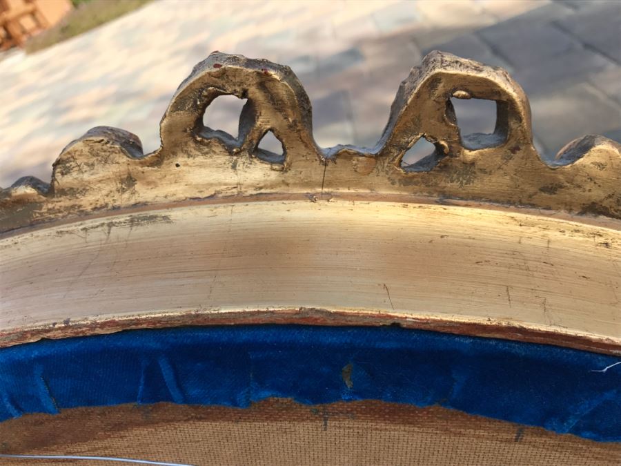 Hand Painted Asian Fan In Stunning Gilt Shadow Box Frame [Photo 13]