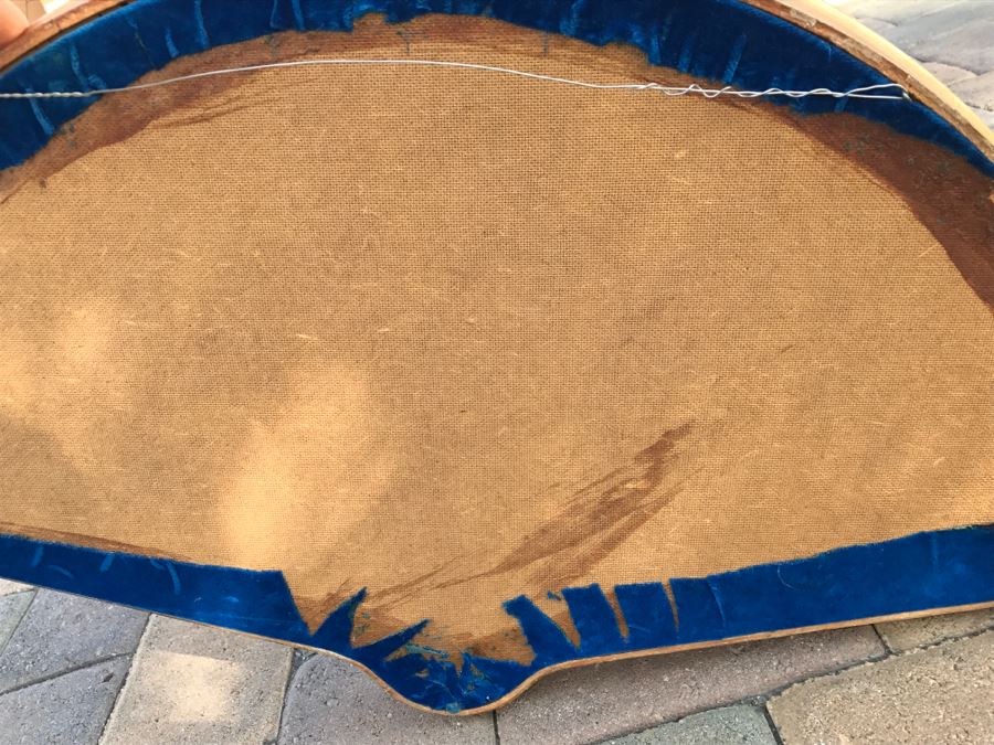 Hand Painted Asian Fan In Stunning Gilt Shadow Box Frame [Photo 14]