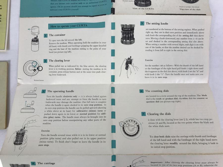 RARE CURTA Type I Mechanical Calculator With Metal Case And Manuals By Contina Ltd Mauren System Curt Herzstark Made In Liechtenstein Custom Union With Switzerland No. 40868 Very Good Condition Estimate $1,600 [Photo 23]