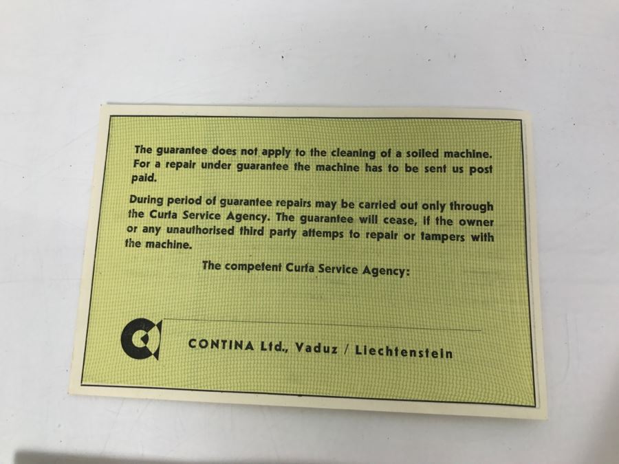 RARE CURTA Type I Mechanical Calculator With Metal Case And Manuals By Contina Ltd Mauren System Curt Herzstark Made In Liechtenstein Custom Union With Switzerland No. 40868 Very Good Condition Estimate $1,600 [Photo 28]