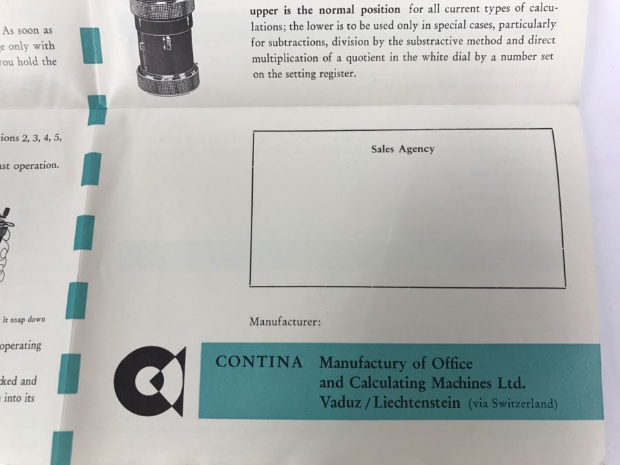 RARE CURTA Type I Mechanical Calculator With Metal Case And Manuals By Contina Ltd Mauren System Curt Herzstark Made In Liechtenstein Custom Union With Switzerland No. 40868 Very Good Condition Estimate $1,600 [Photo 25]
