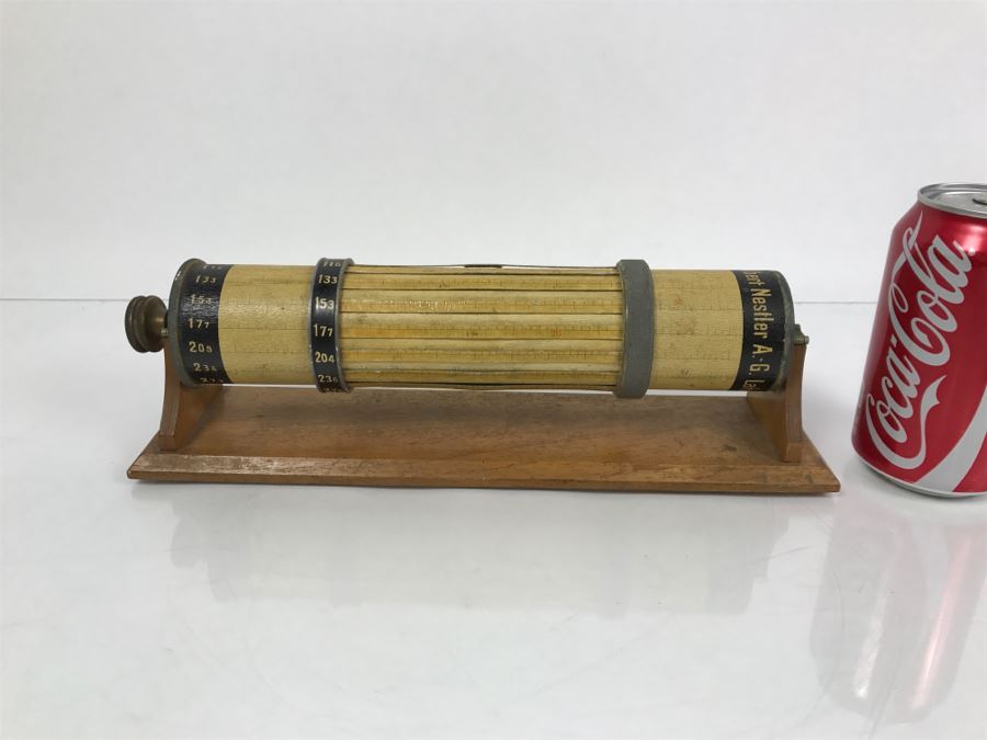Vintage Albert Nestler 1.6m Cylindrical Rule Rechenwalze Lahr, Germany Circa 1930 [Photo 19]