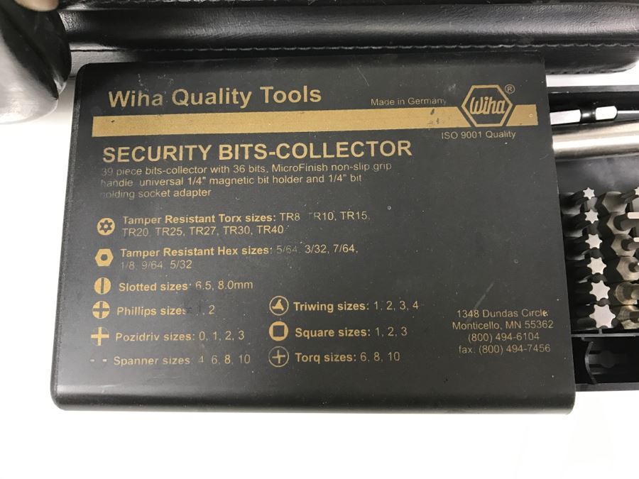 Briefcase Filled With Various Socket Sets Both Metric And U.S. Includes 2 Sets Of WIHA 39-Piece Security Bits-Collector Germany (Each Retails For $90) Shown In Front Of Briefcase - Kenneth S. Deffeyes Tools [Photo 6]