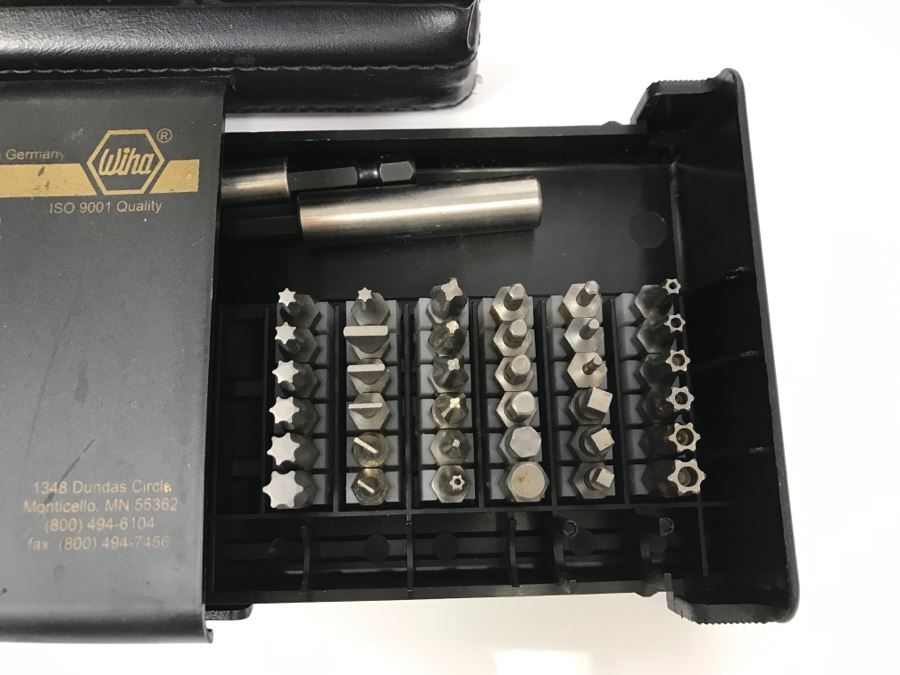 Briefcase Filled With Various Socket Sets Both Metric And U.S. Includes 2 Sets Of WIHA 39-Piece Security Bits-Collector Germany (Each Retails For $90) Shown In Front Of Briefcase - Kenneth S. Deffeyes Tools [Photo 7]