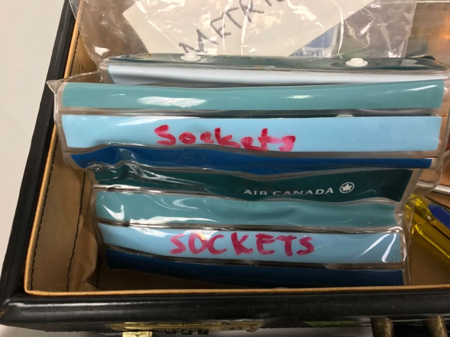 Briefcase Filled With Various Socket Sets Both Metric And U.S. Includes 2 Sets Of WIHA 39-Piece Security Bits-Collector Germany (Each Retails For $90) Shown In Front Of Briefcase - Kenneth S. Deffeyes Tools [Photo 10]