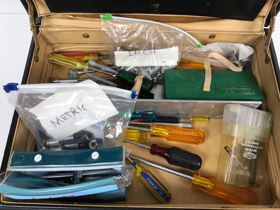 Briefcase Filled With Various Socket Sets Both Metric And U.S. Includes 2 Sets Of WIHA 39-Piece Security Bits-Collector Germany (Each Retails For $90) Shown In Front Of Briefcase - Kenneth S. Deffeyes Tools [Photo 8]