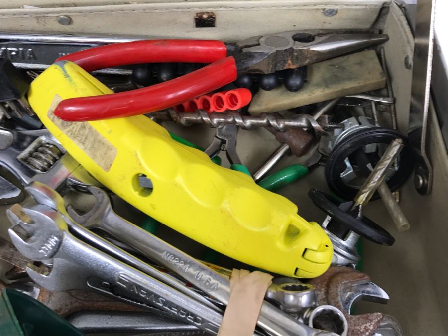 Briefcase Filled With Various Tools Including Small Drill Bits, Wrenches, Erem Swiss Made Cutters - See All Photos - Kenneth S. Deffeyes Tools [Photo 11]