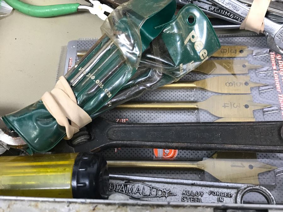 Briefcase Filled With Various Tools Including Small Drill Bits, Wrenches, Erem Swiss Made Cutters - See All Photos - Kenneth S. Deffeyes Tools [Photo 15]