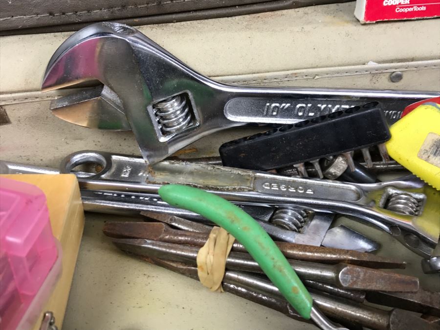 Briefcase Filled With Various Tools Including Small Drill Bits, Wrenches, Erem Swiss Made Cutters - See All Photos - Kenneth S. Deffeyes Tools [Photo 9]