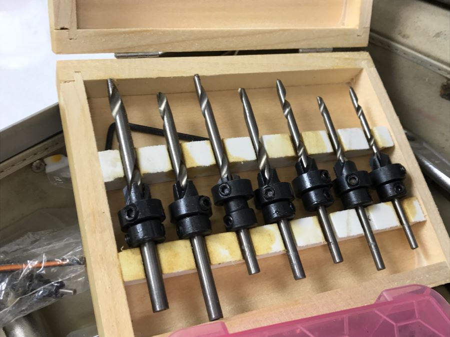 Briefcase Filled With Various Tools Including Small Drill Bits, Wrenches, Erem Swiss Made Cutters - See All Photos - Kenneth S. Deffeyes Tools [Photo 7]