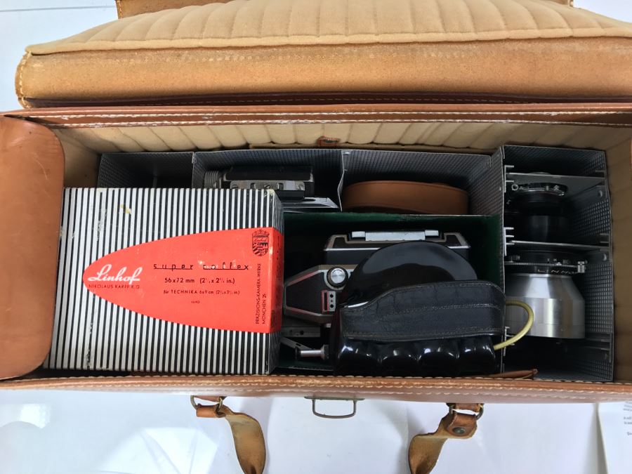 Spectacular LINHOF Super Technika IV Serial Number 81131 2 1/4 X 3 1/4 Film Size Large Format Field Camera With Six Lenses Manufactured By Schneider-Kreuznach Marked Linhof - See All Photos And Description [Photo 3]