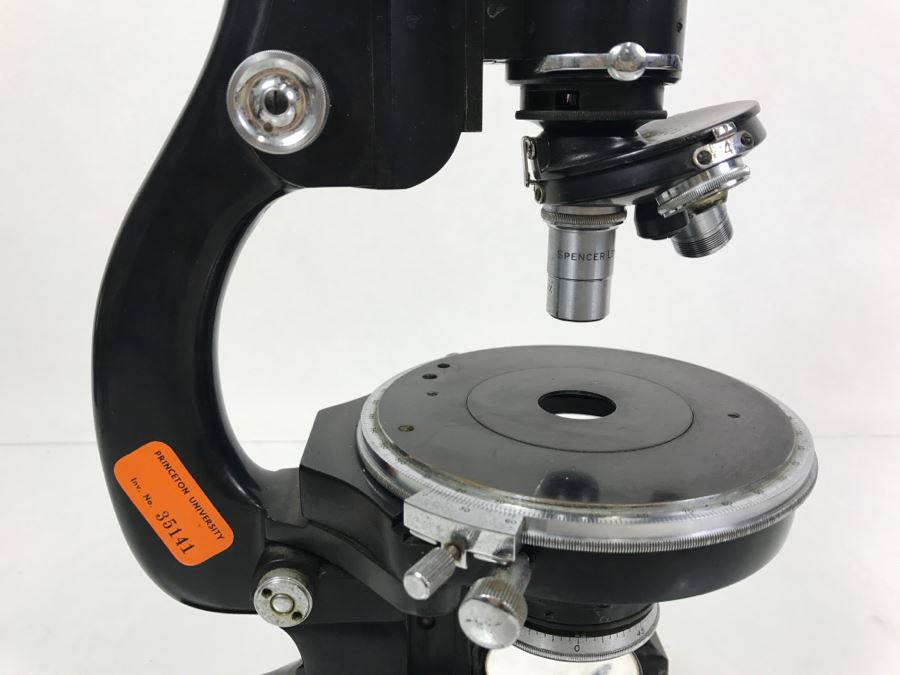 Spencer Buffalo USA Scientific Microscope Heavy Duty S/N 235316 With Princeton University Tag From Kenneth S. Deffeyes Princeton PhD Geologist [Photo 11]