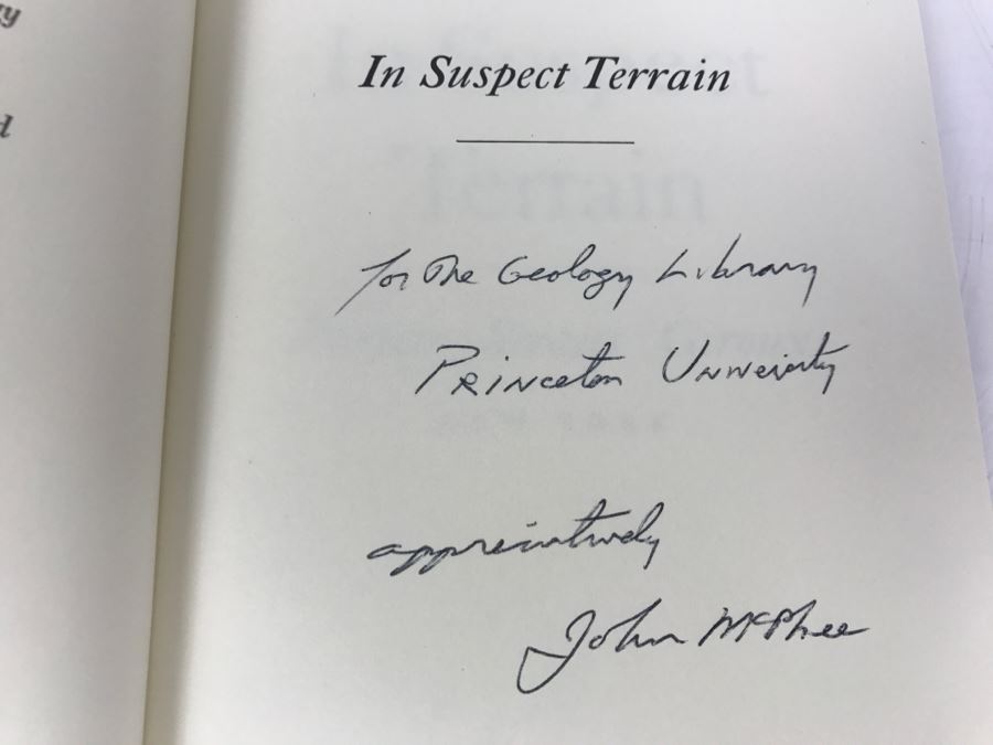 Hardcover Book 'In Suspect Terrain' First Printing 1983 Hand Signed And Personalized By John McPhee See Details
