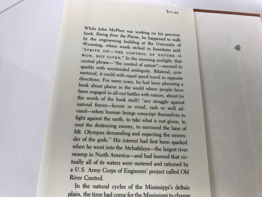 Hardcover Book 'The Control Of Nature' Handsigned And Personalized By John McPhee First Edition 1989 See Details [Photo 5]