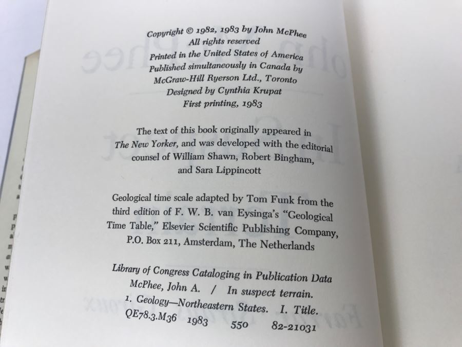 Hardcover Book 'In Suspect Terrain' First Printing 1983 Hand Signed And Personalized By John McPhee See Details [Photo 9]