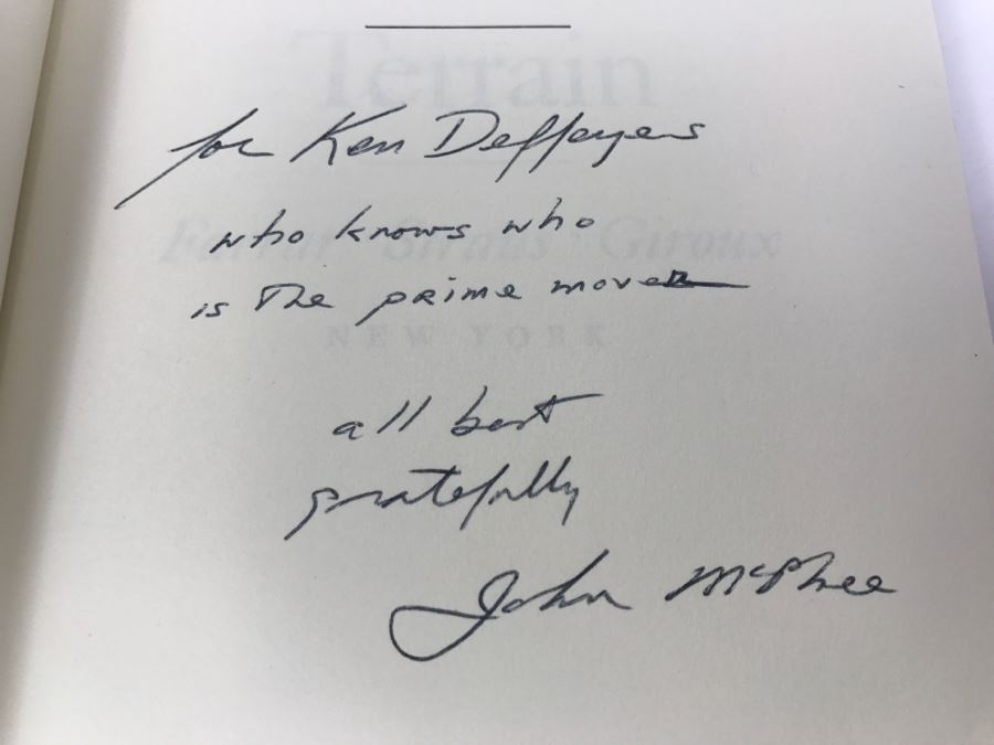 Hardcover Book 'In Suspect Terrain' First Printing 1983 Hand Signed And Personalized By John McPhee See Details [Photo 8]