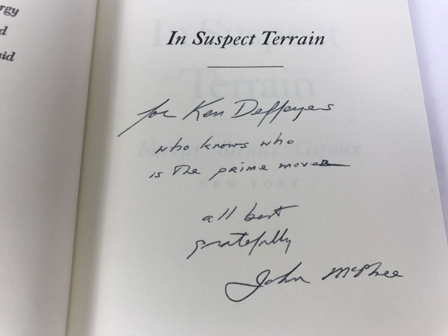 Hardcover Book 'In Suspect Terrain' First Printing 1983 Hand Signed And Personalized By John McPhee See Details [Photo 7]