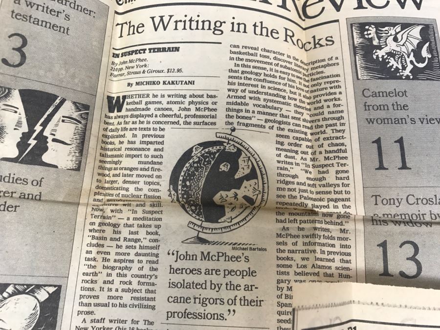 Hardcover Book 'In Suspect Terrain' First Printing 1983 Hand Signed And Personalized By John McPhee See Details [Photo 12]