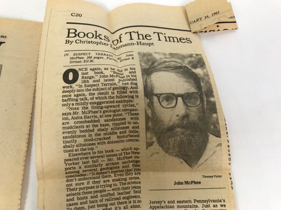 Hardcover Book 'In Suspect Terrain' First Printing 1983 Hand Signed And Personalized By John McPhee See Details [Photo 13]