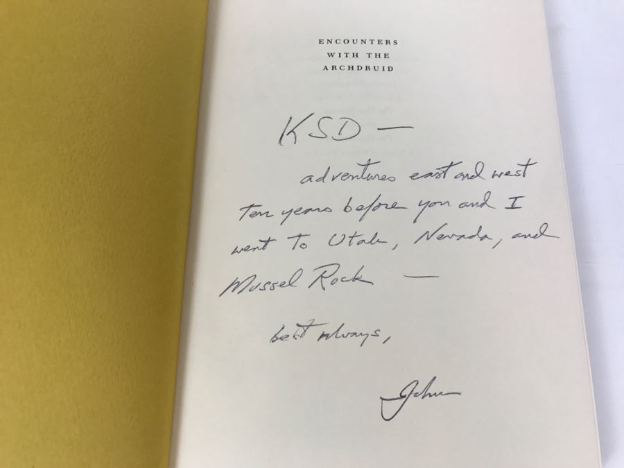 Hardcover Book 'Encounters With The Archdruid Narratives About A Conservationist And Three Of His Natural Enemies' Personalized And Hand Signed On Multiple Pages By John McPhee See Details [Photo 1]
