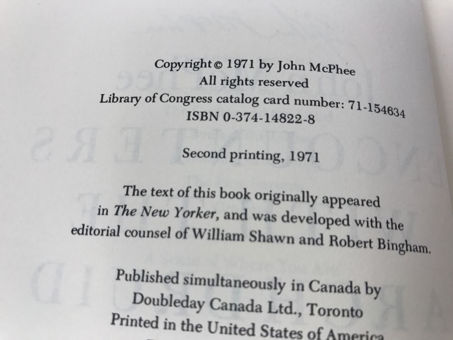 Hardcover Book 'Encounters With The Archdruid Narratives About A Conservationist And Three Of His Natural Enemies' Personalized And Hand Signed On Multiple Pages By John McPhee See Details [Photo 10]