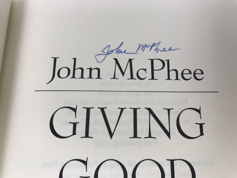 Hardcover Book 'Giving Good Weight' By John McPhee Personalized And Handsigned By John McPhee See Details [Photo 6]