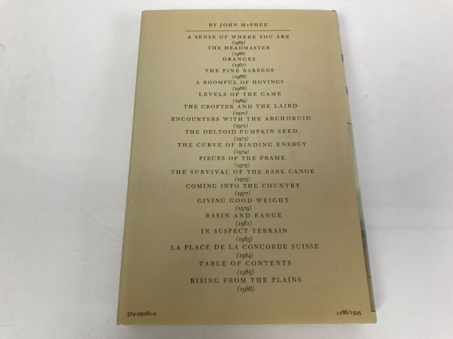 Hardcover Book 'Rising From The Plains' By John McPhee Handsigned And Personalized By John McPhee First Edition 1986 See Details [Photo 5]