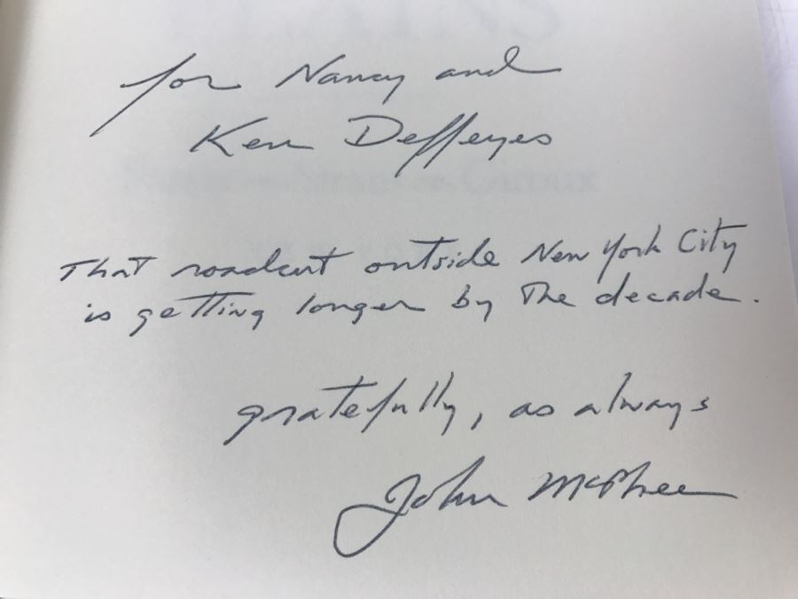 Hardcover Book 'Rising From The Plains' By John McPhee Handsigned And Personalized By John McPhee First Edition 1986 See Details [Photo 9]