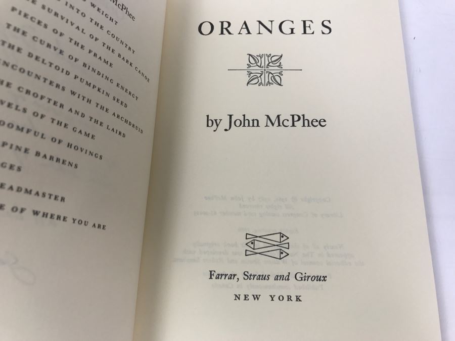 Paperback Book Oranges By John Mcphee Eight Printing 1980 Handsigned And Personalized By John