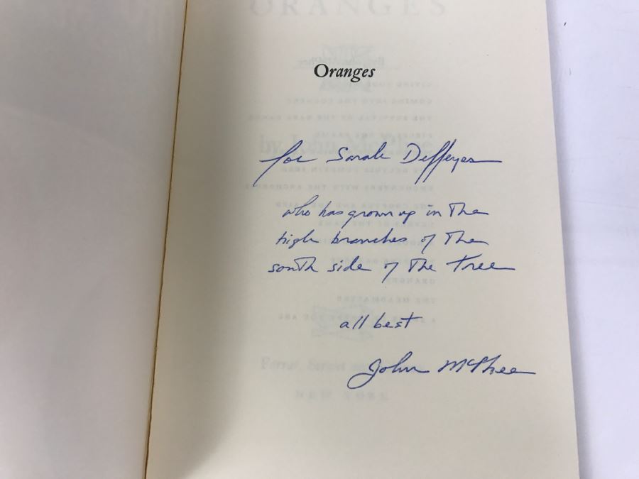 Paperback Book 'Oranges' By John McPhee Eight Printing 1980 Handsigned And Personalized By John McPhee