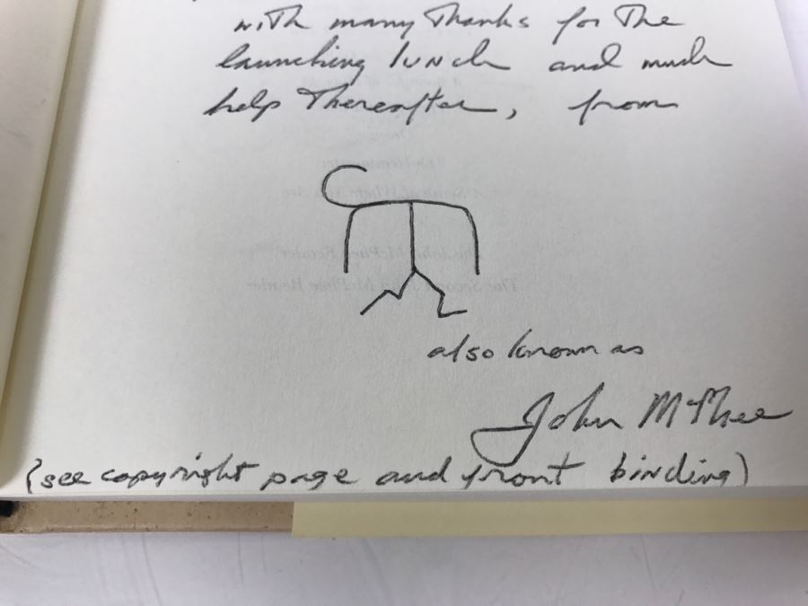 Hardcover Book 'Irons In The Fire' By John McPhee First Edition 1997 Handsigned, Sketch And Personalized By John McPhee See Details [Photo 8]