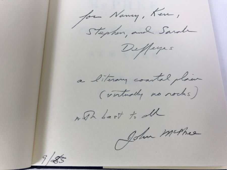 Hardcover Book 'Table Of Contents' By John McPhee First Printing 1985 Handsigned And Personalized By John McPhee See Details [Photo 9]