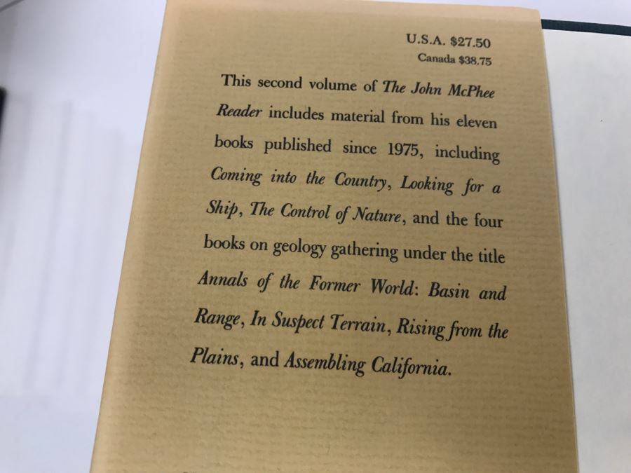 Hardcover Book 'The Second John McPhee Reader' By John McPhee First Edition 1996 Handsigned And Personalized By John McPhee See Details [Photo 6]